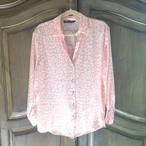 Zara Light Pink leopard Patterned Shirt